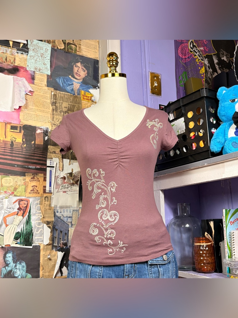 Rhinestone Graphic Top
